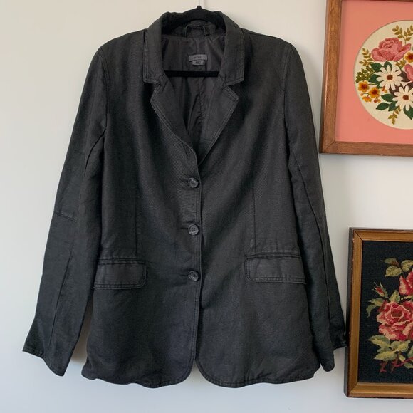 m0851 |  Blazer 100% COTTON size Large black water-resistant coat jacket - Picture 2 of 13